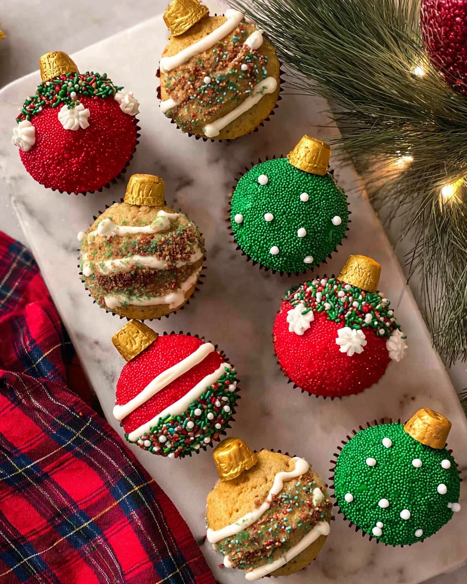 Christmas Ornament Cupcakes