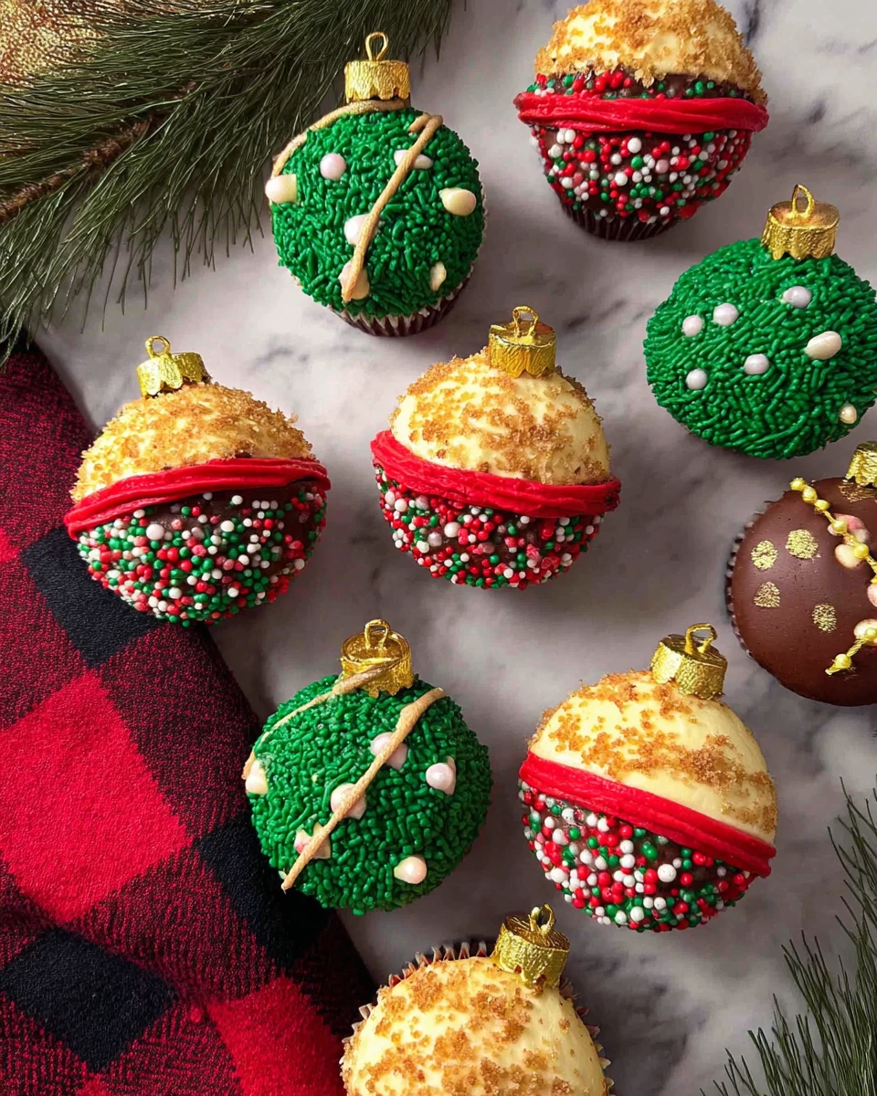 Christmas Ornament Cupcakes