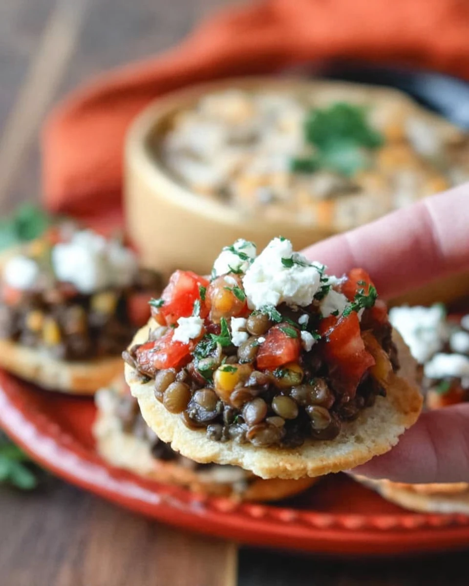 Fresh Bruschetta and Lentil Dip