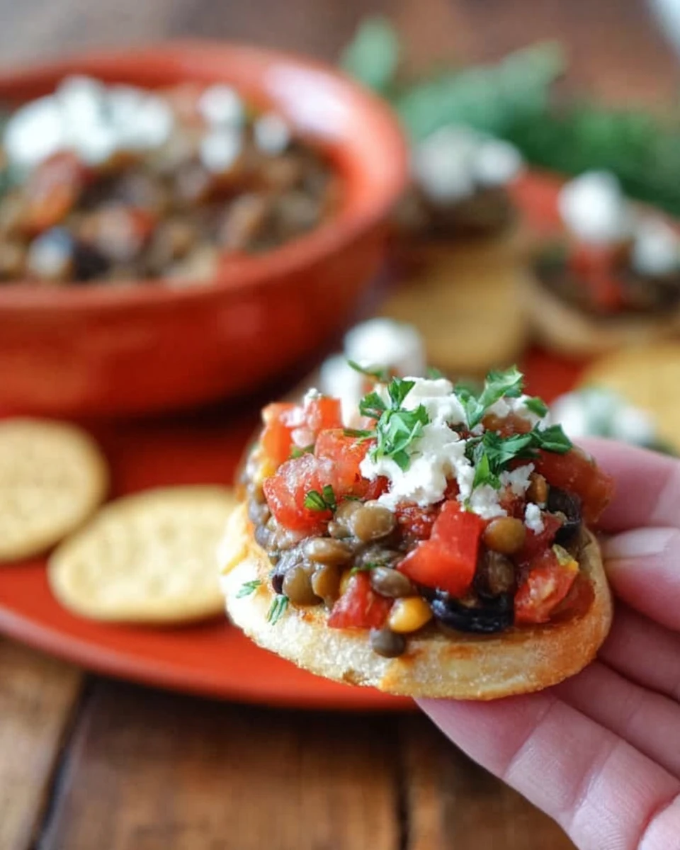 Fresh Bruschetta and Lentil Dip
