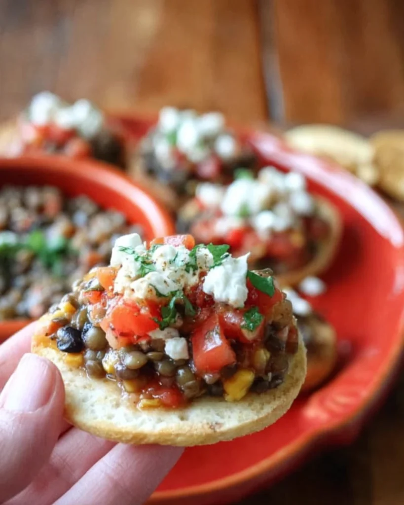 Fresh Bruschetta and Lentil Dip