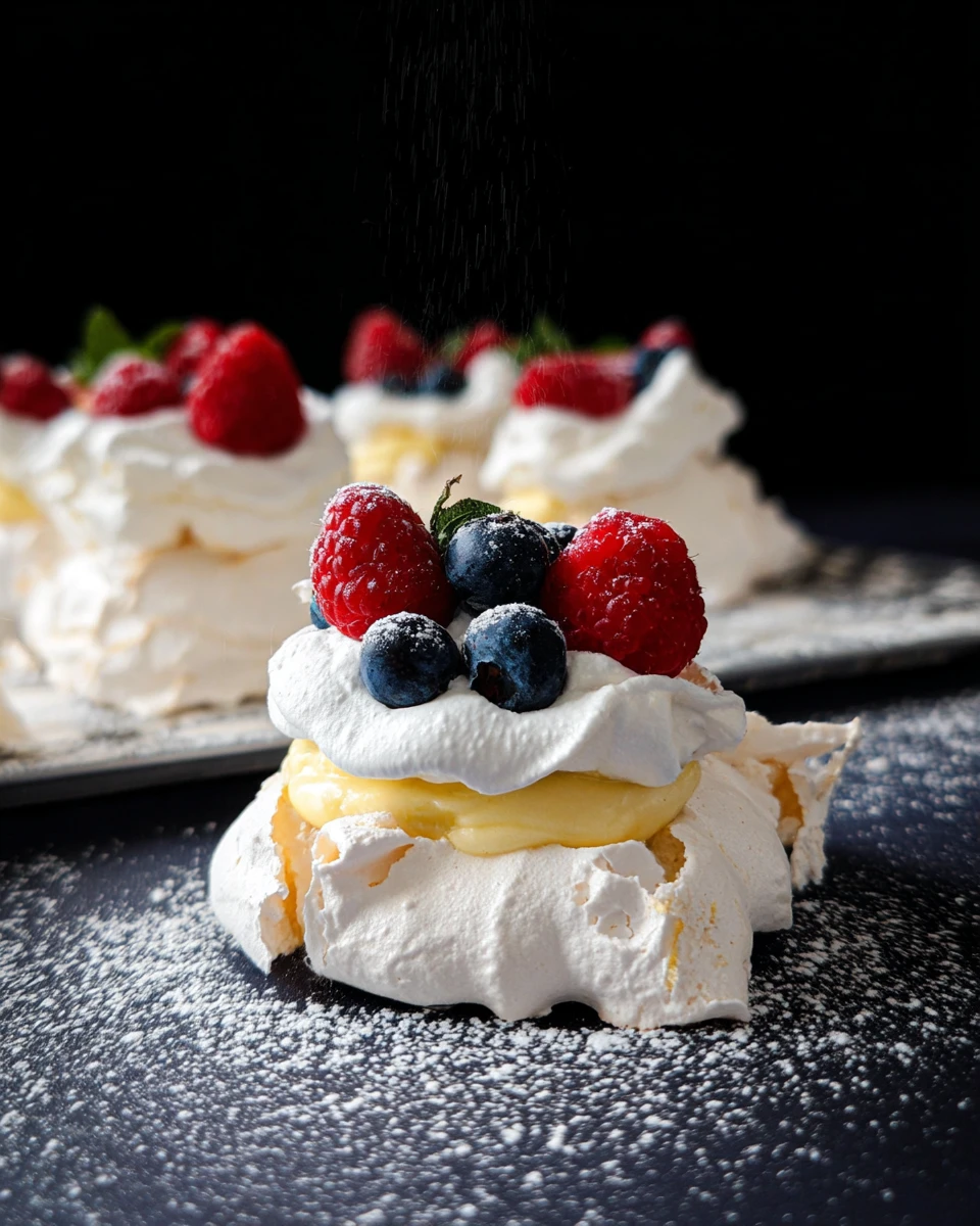 Lemon Curd Pavlova with Berries