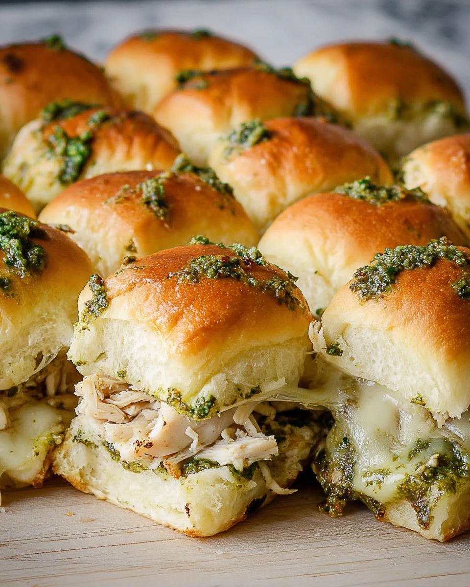 Pesto Chicken Pull Apart Sliders