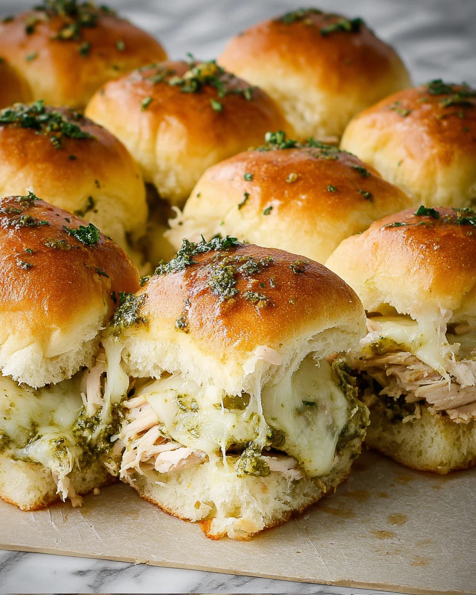 Pesto Chicken Pull Apart Sliders