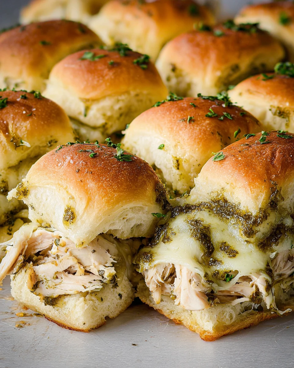 Pesto Chicken Pull Apart Sliders
