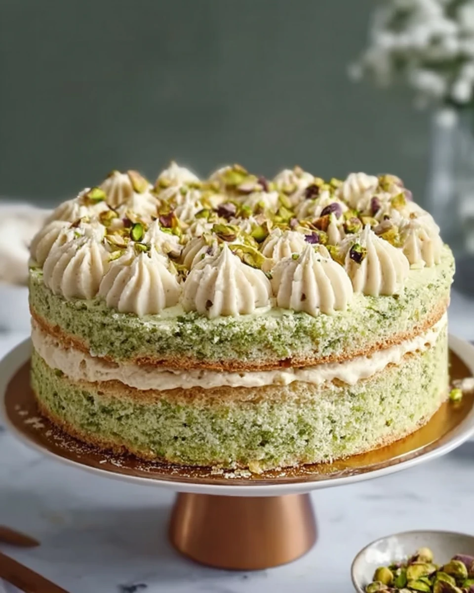 Pistachio Dacquoise Cake