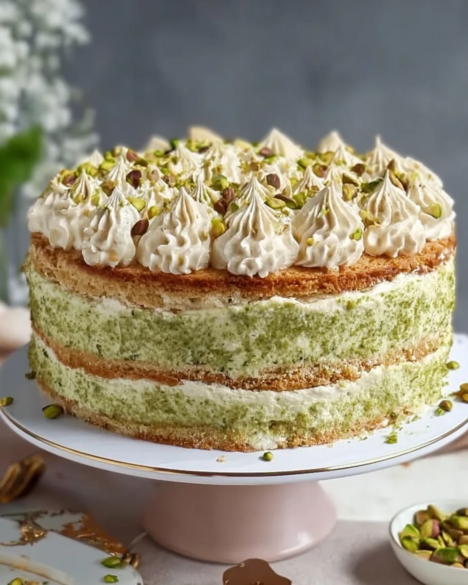 Pistachio Dacquoise Cake