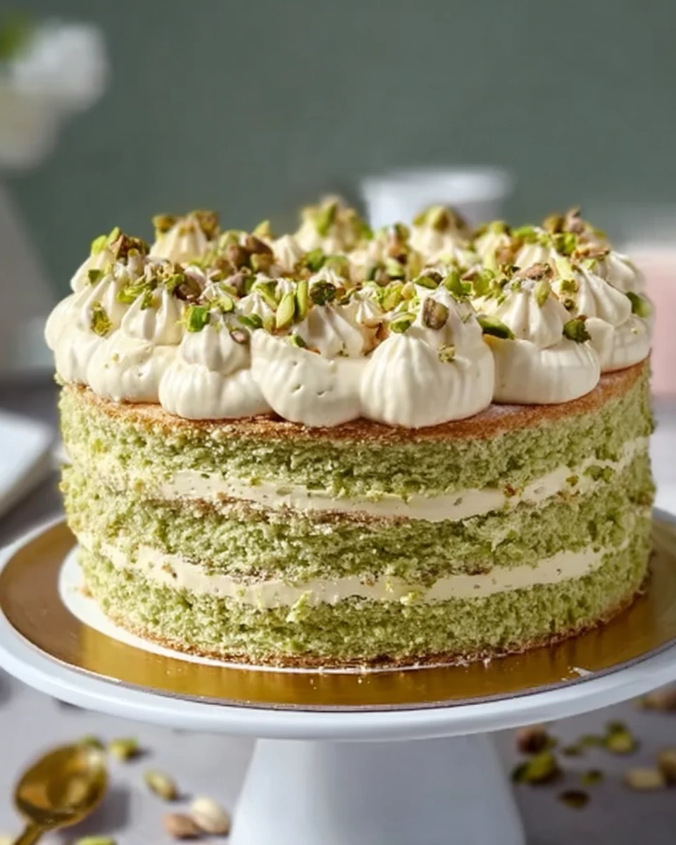 Pistachio Dacquoise Cake