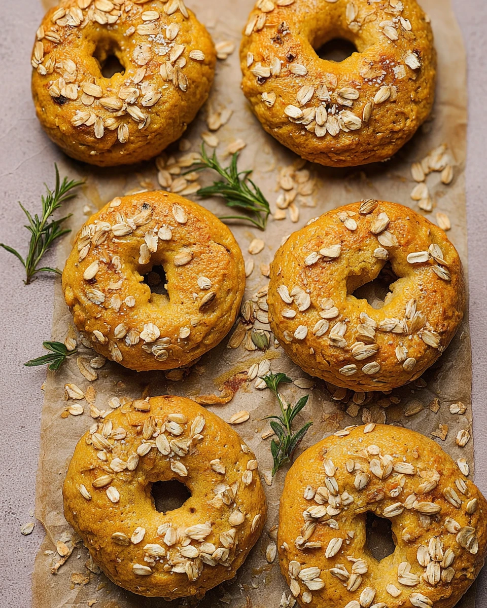 Pumpkin Oat Bagels