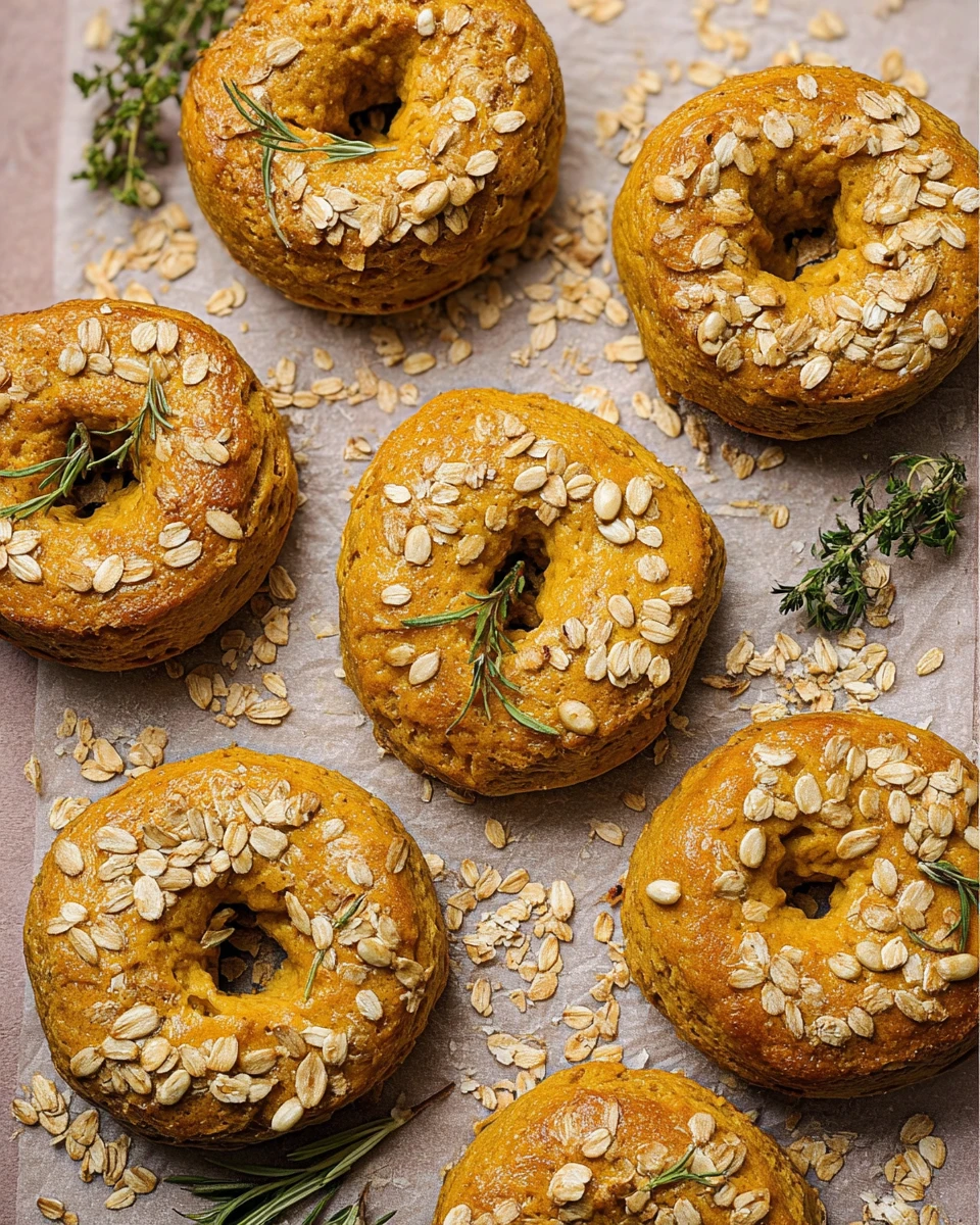 Pumpkin Oat Bagels