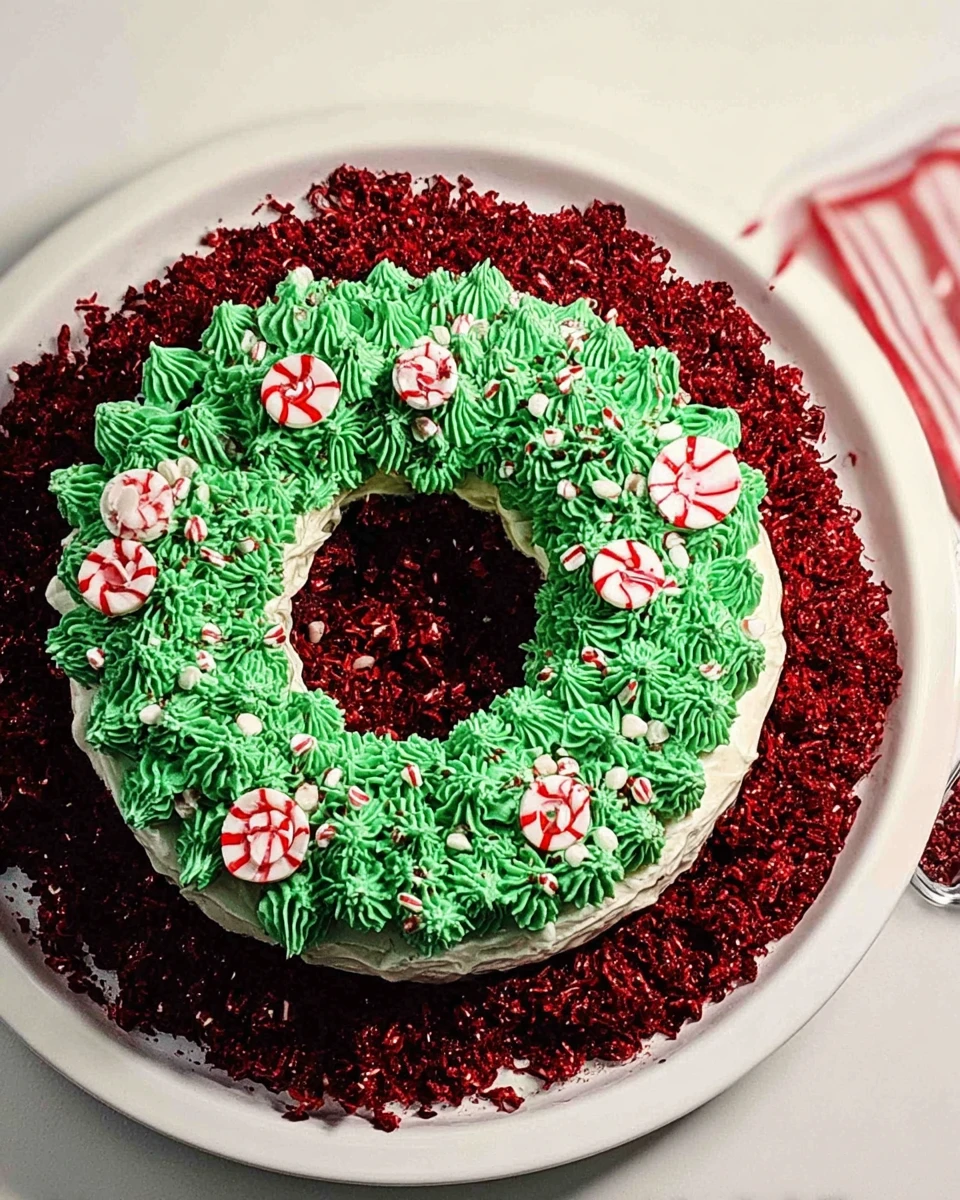 Red Velvet Christmas Wreath Cake