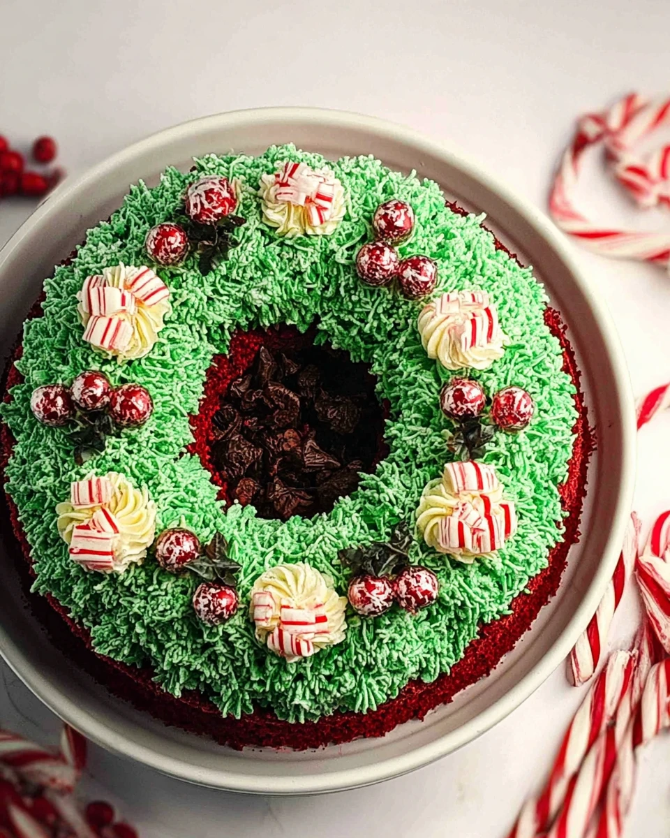 Red Velvet Christmas Wreath Cake
