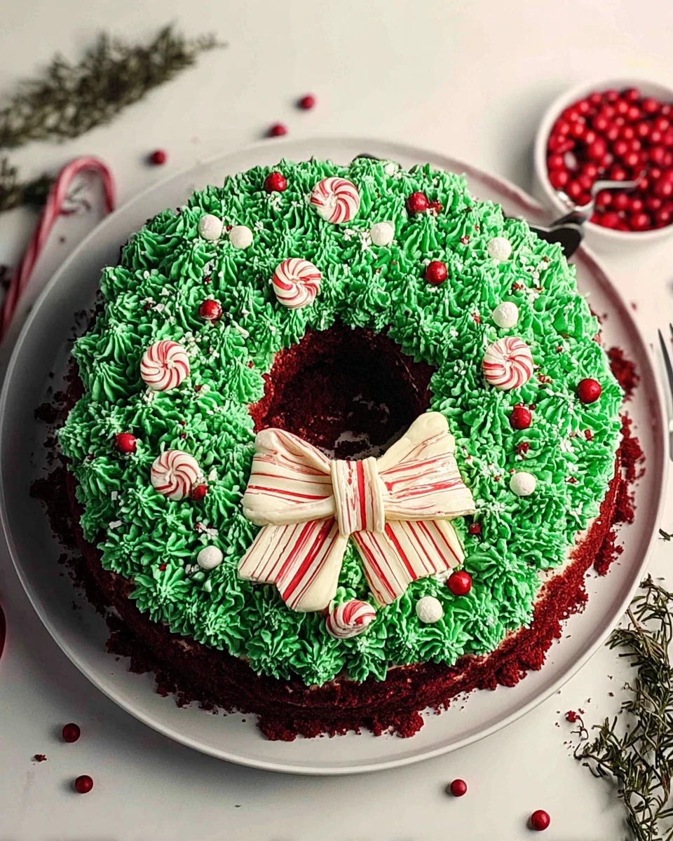 Red Velvet Christmas Wreath Cake
