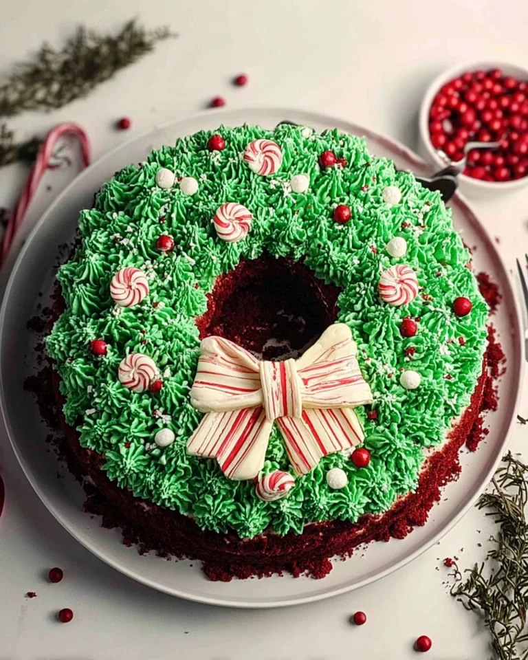Red Velvet Christmas Wreath Cake