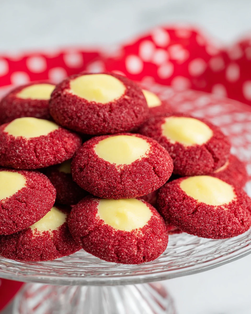 Red Velvet Thumbprint Cookies