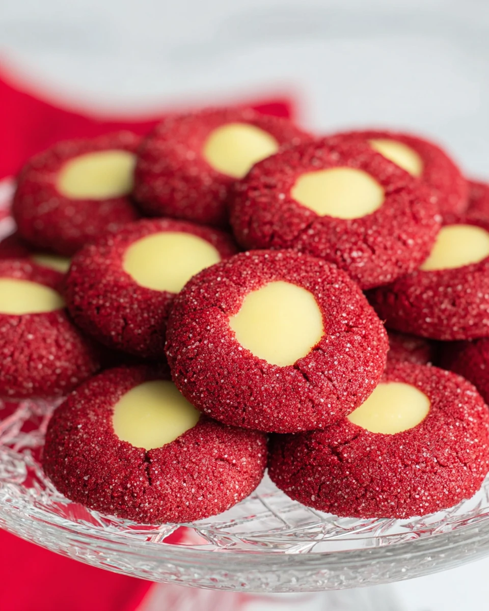 Red Velvet Thumbprint Cookies