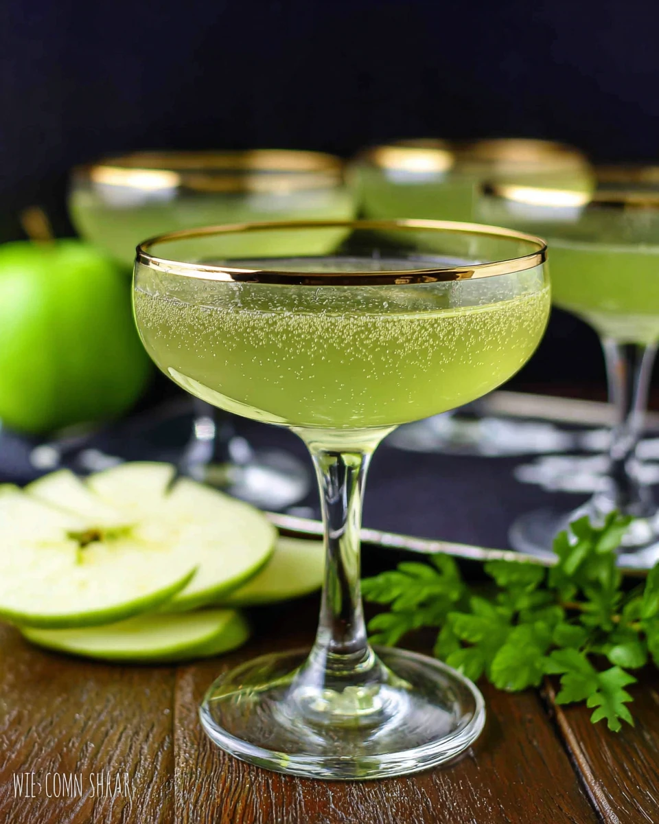 Sour Apple Champagne Cocktail
