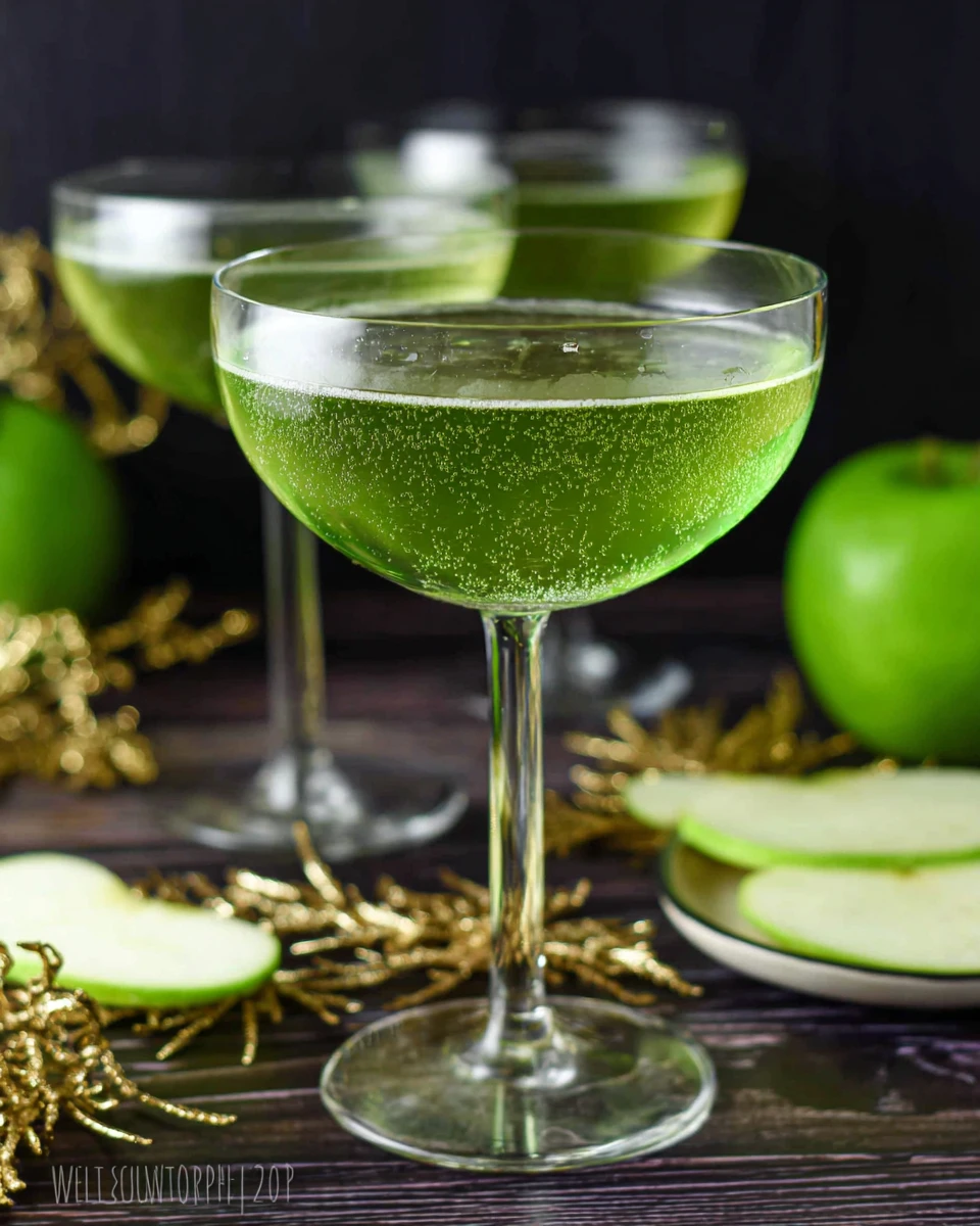 Sour Apple Champagne Cocktail