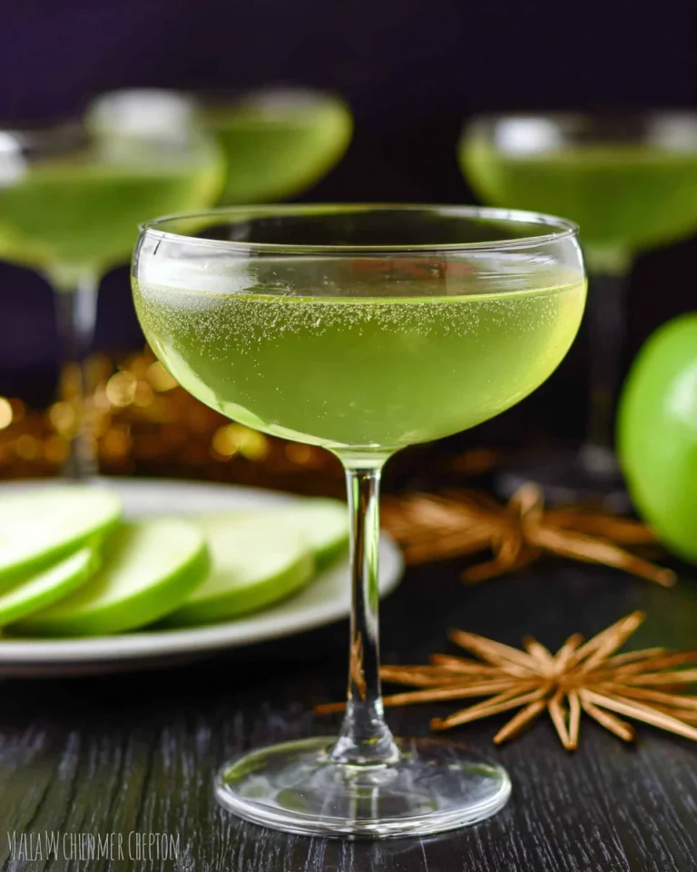 Sour Apple Champagne Cocktail