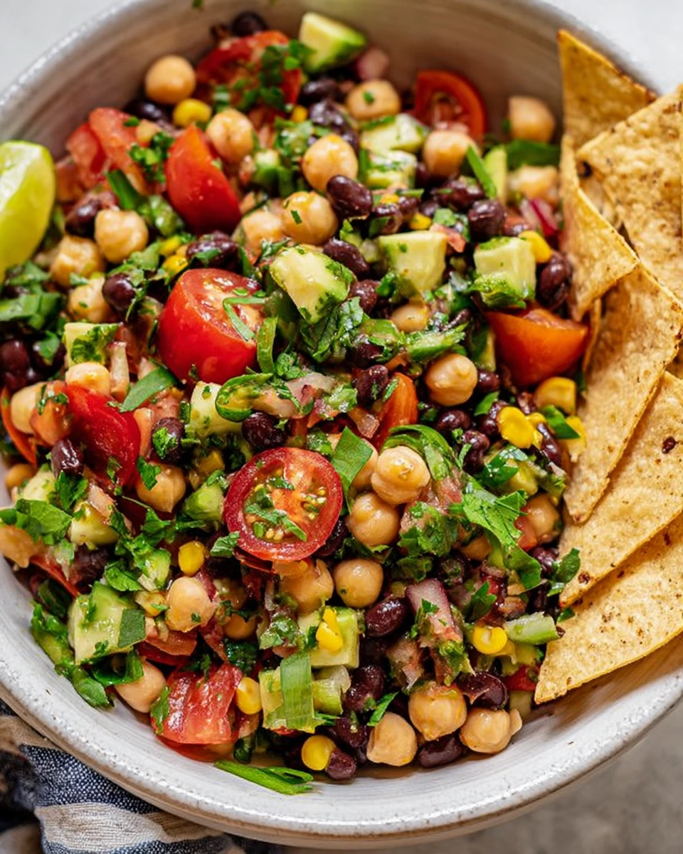 Southwest Chickpea Black Bean Salad