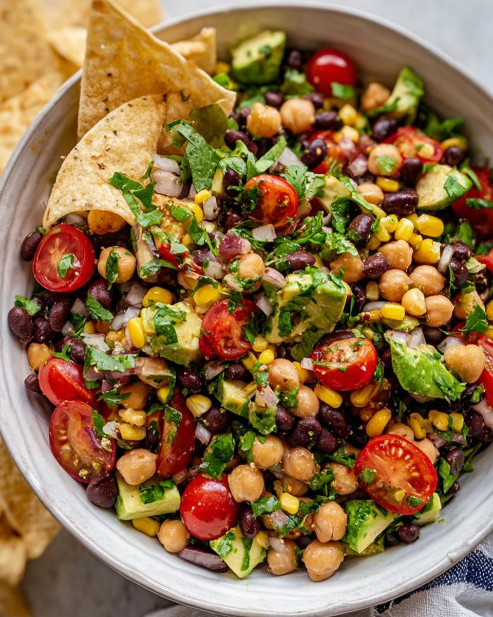 Southwest Chickpea Black Bean Salad