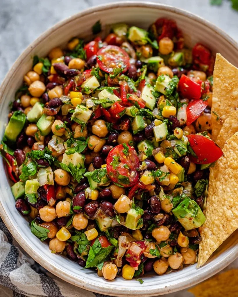 Southwest Chickpea Black Bean Salad