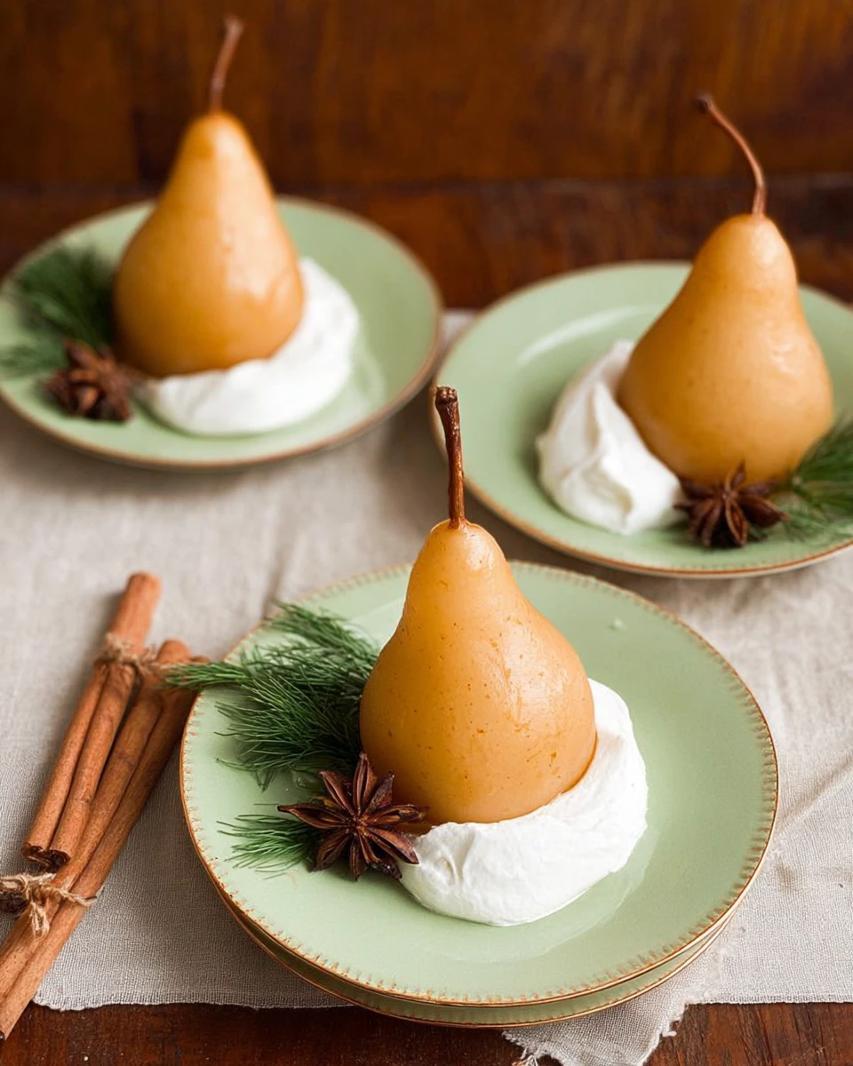 Spiced Chai Poached Pears
