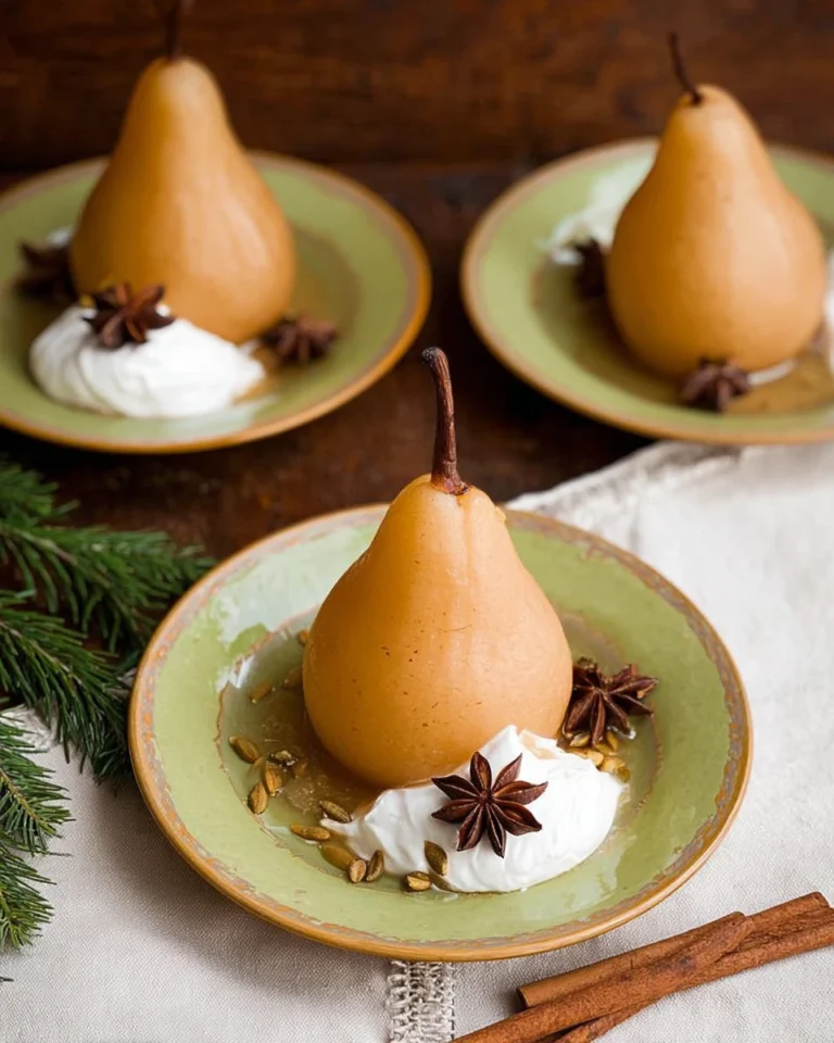 Spiced Chai Poached Pears