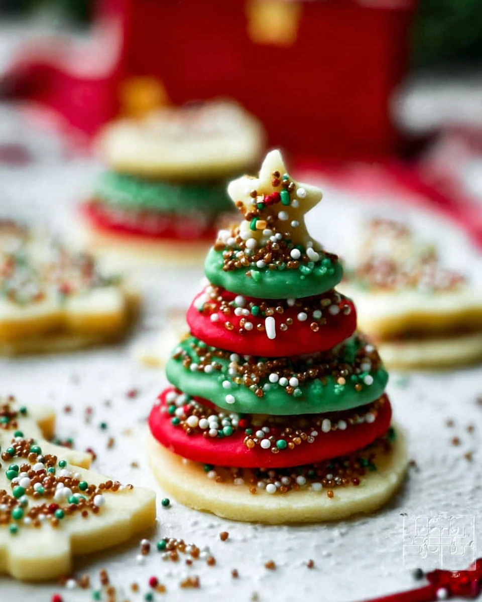 Stacked Christmas Tree Cookies