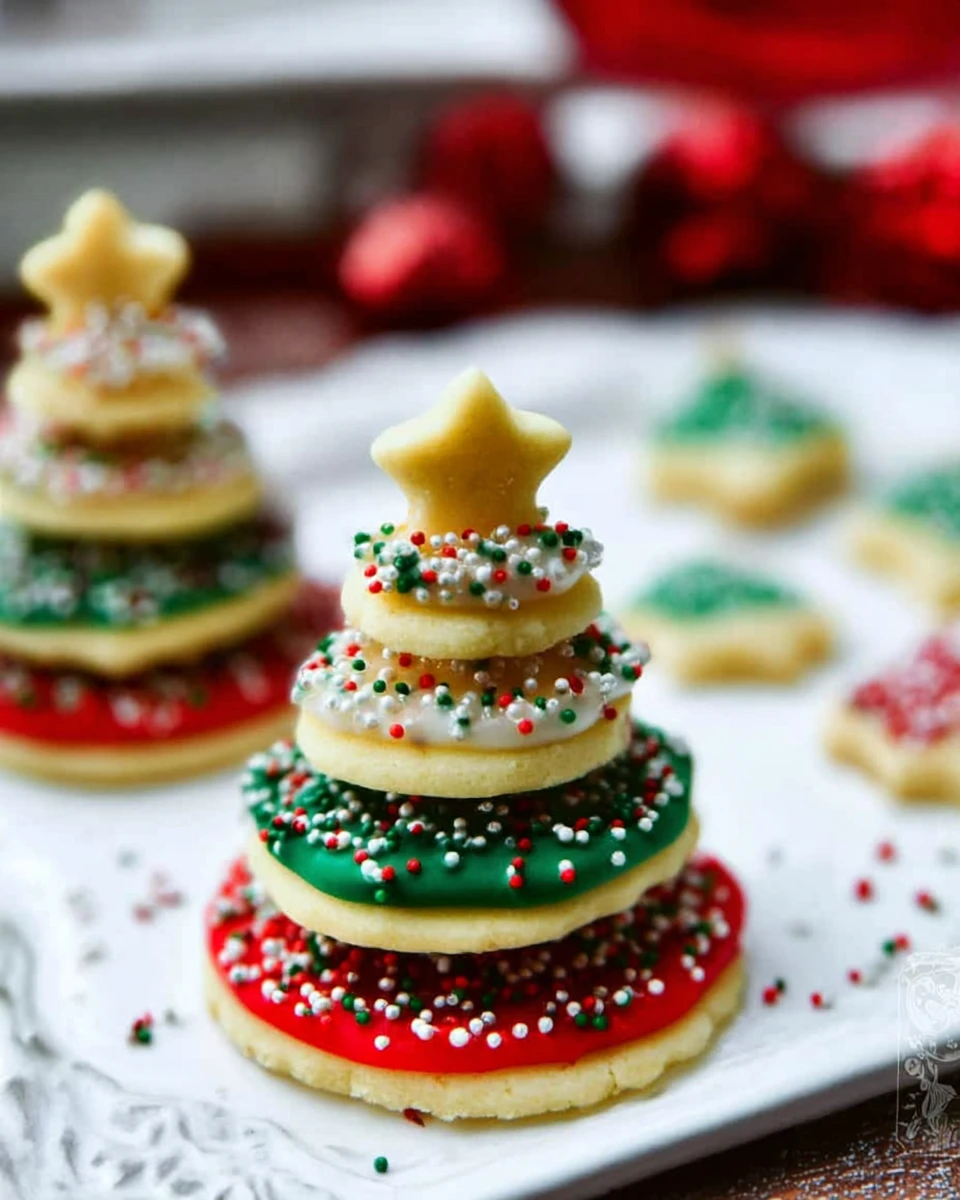 Stacked Christmas Tree Cookies