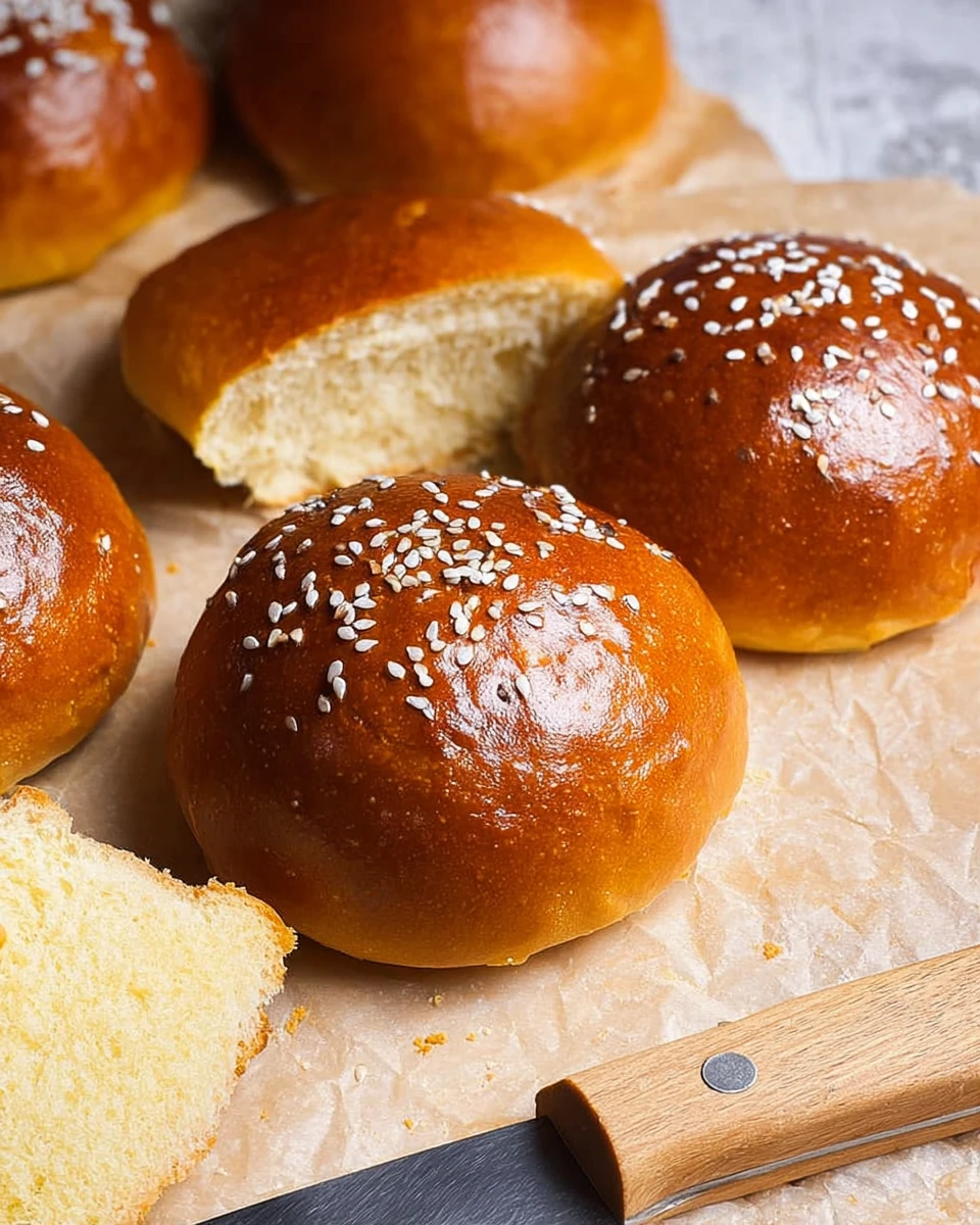 Brioche Sourdough Discard Hamburger Buns
