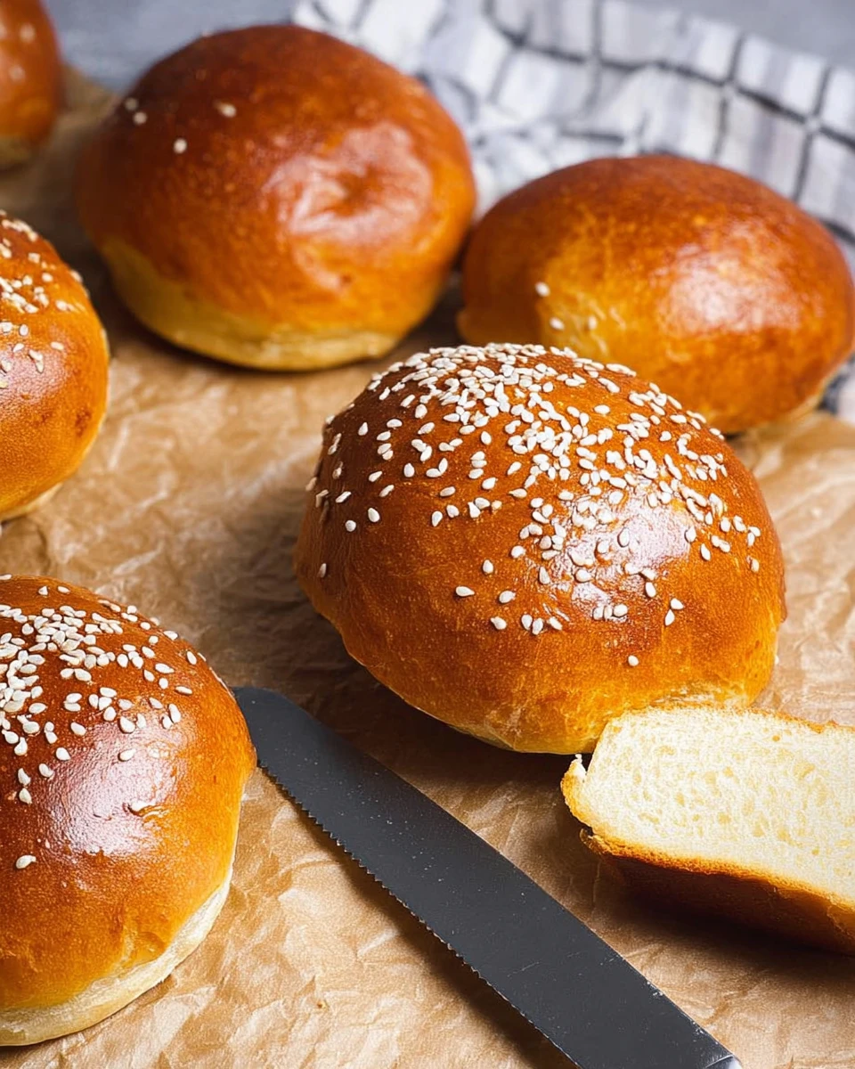 Brioche Sourdough Discard Hamburger Buns