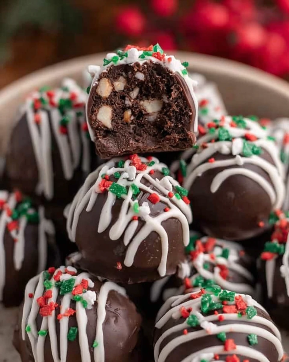 Chocolate Christmas Tree Cake Truffles