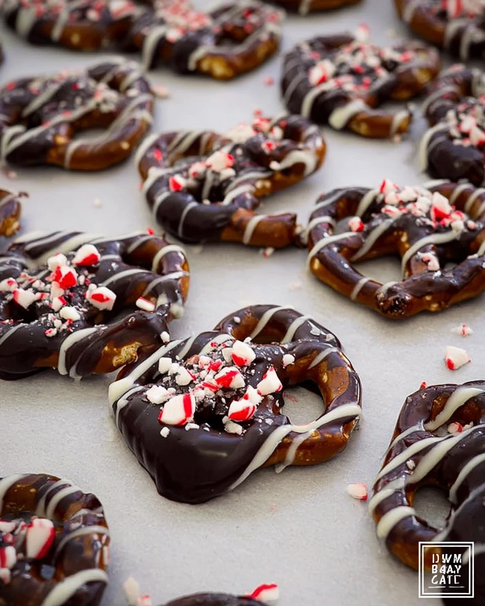 Chocolate Peppermint Covered Pretzels