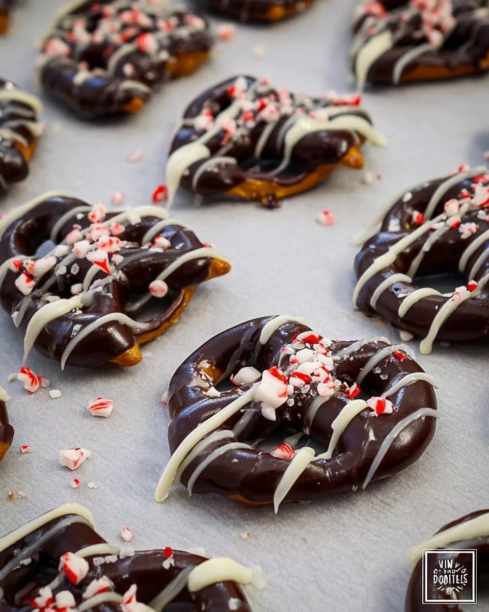 Chocolate Peppermint Covered Pretzels