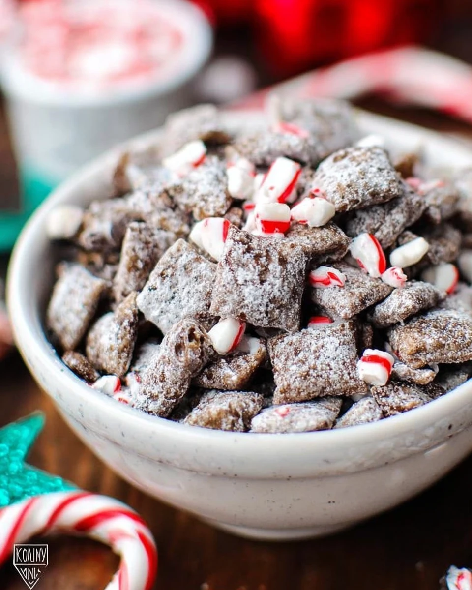 Chocolate-Peppermint Puppy Chow