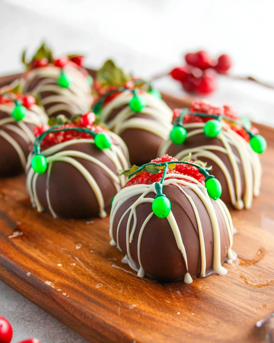 Christmas Lights Chocolate Covered Strawberries