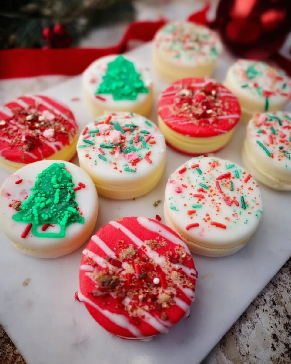Christmas White Chocolate Oreos