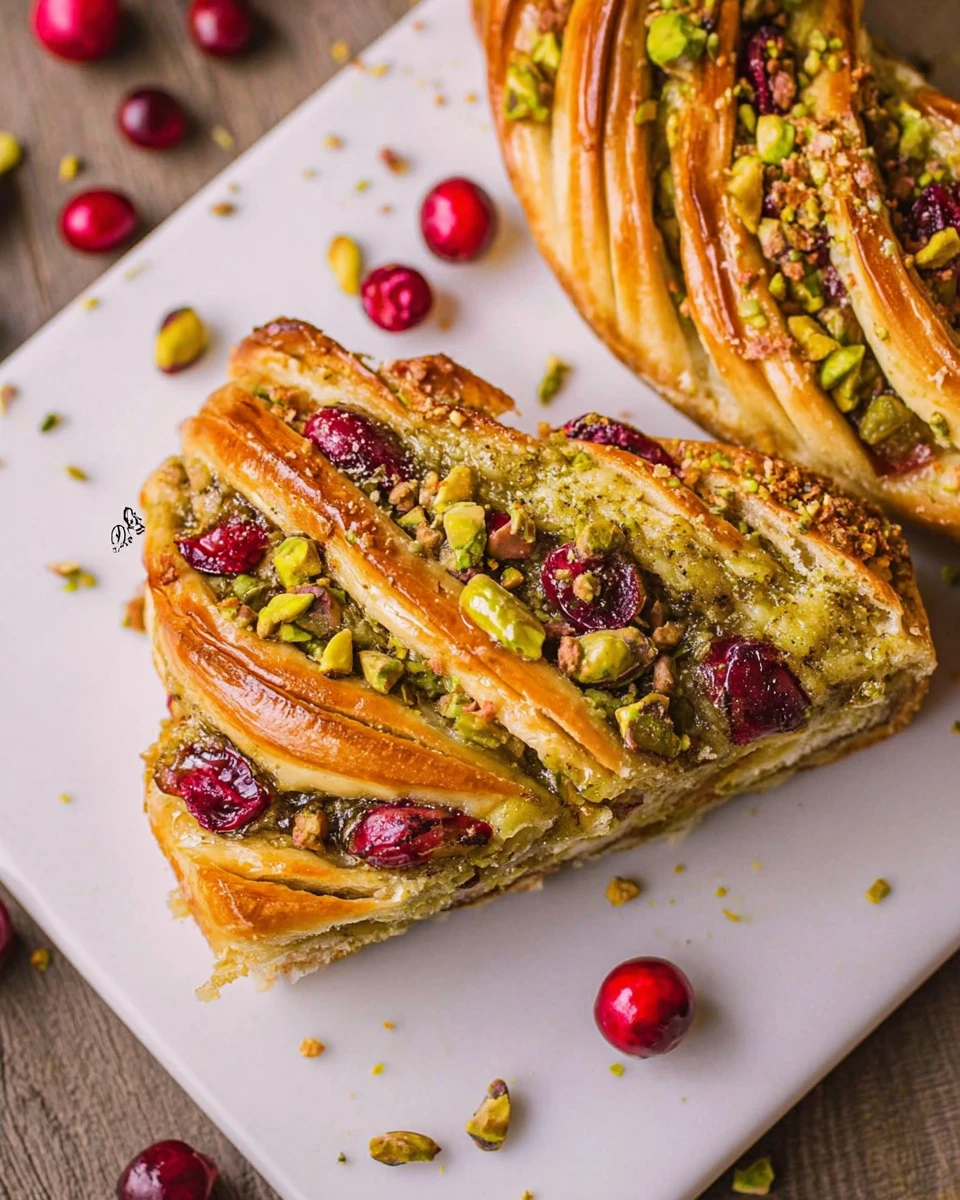 Cranberry Pistachio Babka Bread Wreath