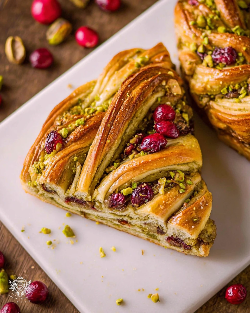 Cranberry Pistachio Babka Bread Wreath