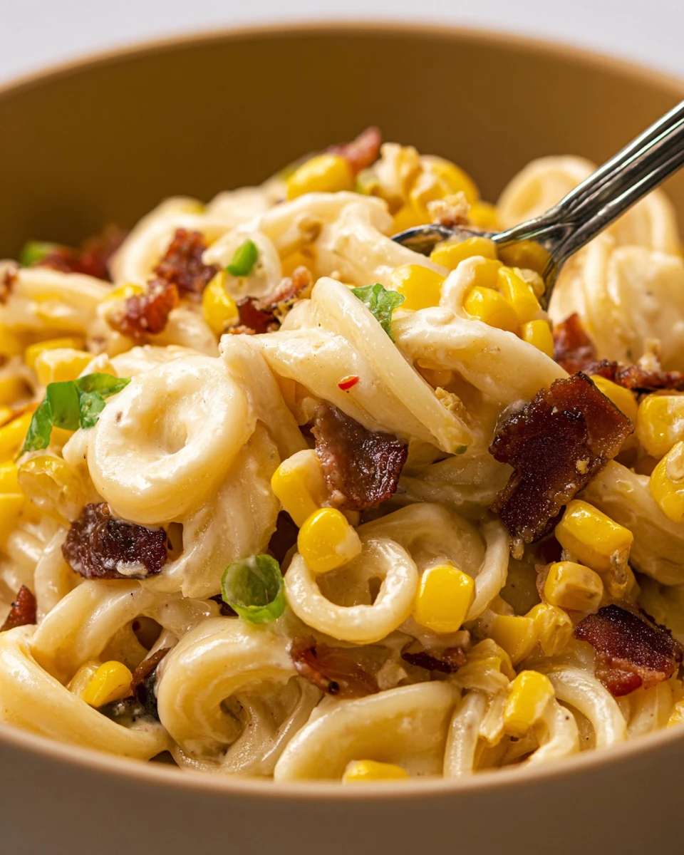 Creamy Corn Pasta with Bacon