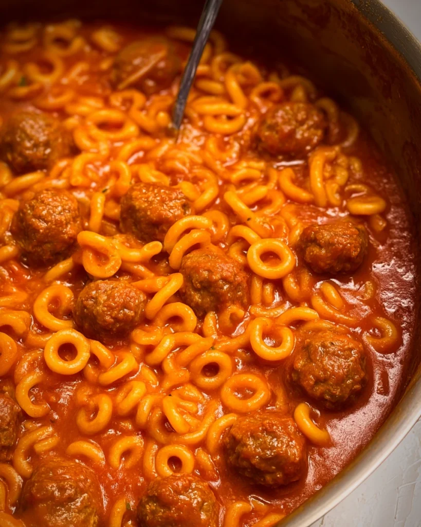 Easy Homemade Spaghetti O's with Meatballs