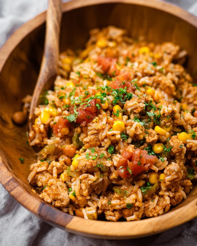 Ground Turkey Taco Rice Skillet