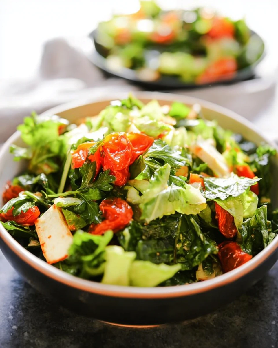 Italian Kale Salad with Sweet Lemon Garlic Vinaigrette