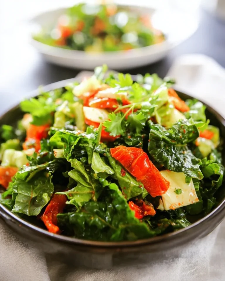 Italian Kale Salad with Sweet Lemon Garlic Vinaigrette