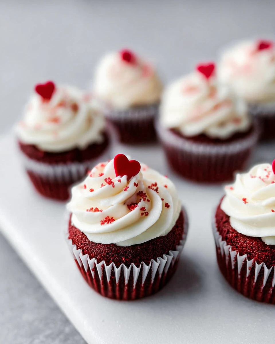 Mini Red Velvet Cupcakes with Vanilla Cream Cheese Frosting