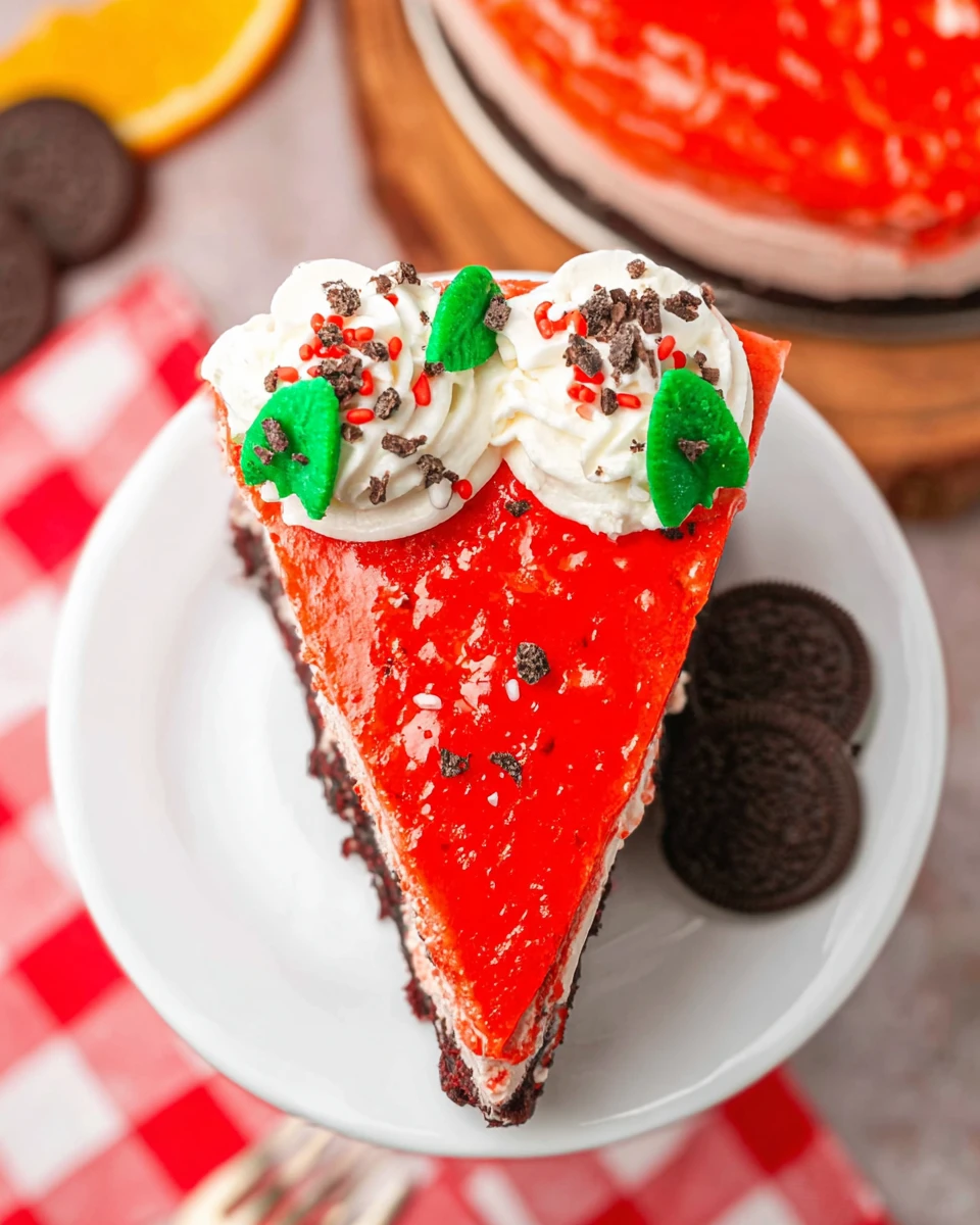 No Bake Christmas Red Velvet Cheesecake