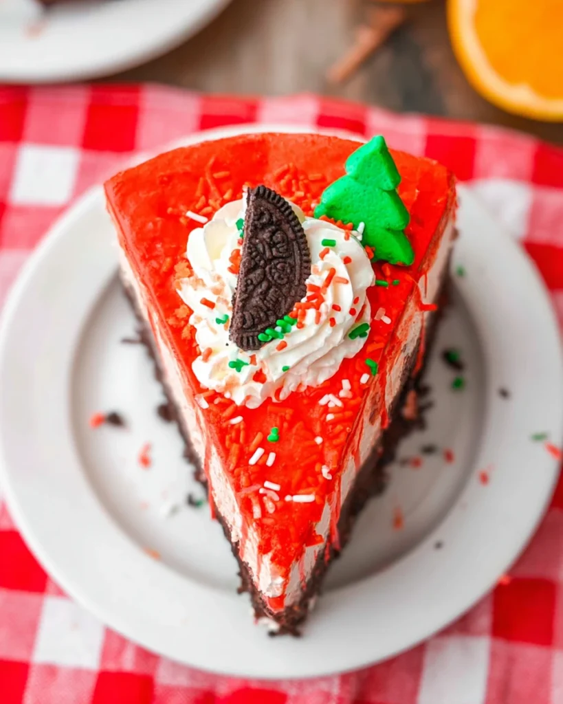 No Bake Christmas Red Velvet Cheesecake