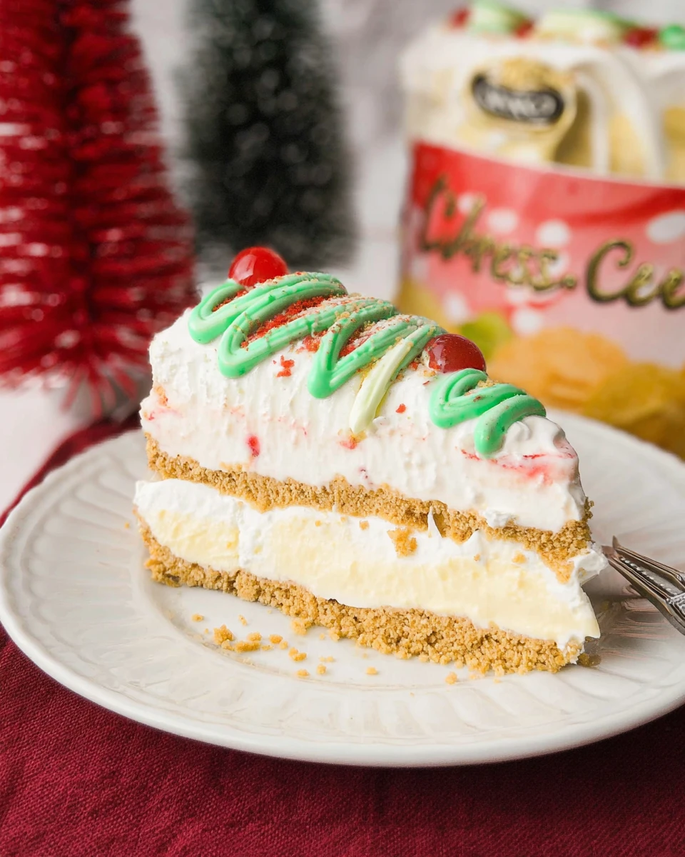 No Bake Christmas Tree Cake Cheesecake