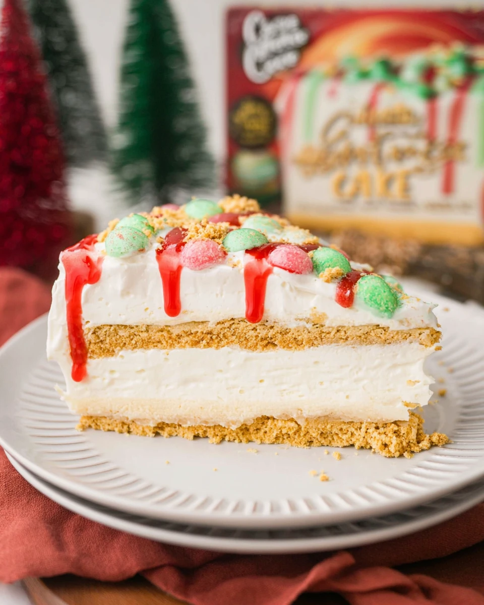 No Bake Christmas Tree Cake Cheesecake